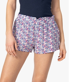 short de pyjama femme fluide imprime multicolore bas de pyjamaA749501_1