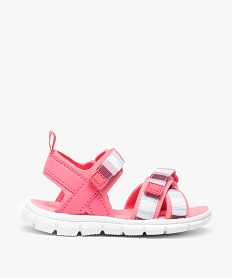 GEMO Sandales filles à scratch sportswear Rose