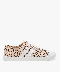 GEMO Baskets femme en toile imprimée à bout renforcé rose standard