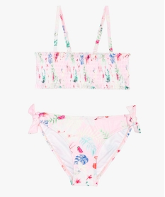 GEMO Maillot de bain fille 2 pièces rétro à motif tropical Imprimé