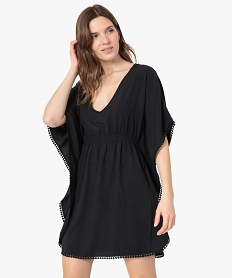 robe de plage femme avec dos en dentelle noir vetements de plageA762601_1