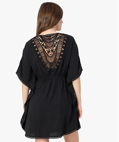 robe de plage femme avec dos en dentelle noir vetements de plageA762601_3