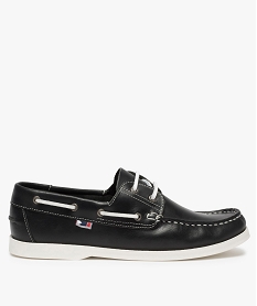 GEMO Chaussures bateau homme dessus et intérieur cuir Noir