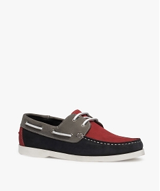 chaussures bateau homme en cuir tricolore rouge mocassins et chaussures bateauxA764201_2