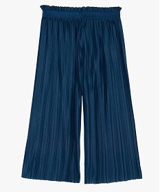 pantalon fille ample et plisse a taille elastiquee bleuA765701_2