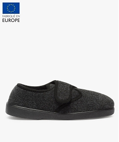 GEMO Chaussons homme à fermeture scratch Gris