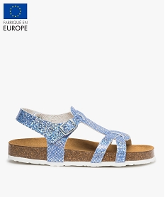 sandales fille a brides pailletees et irisees bleu sandales et nu-piedsA768801_1