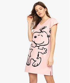 GEMO Chemise de nuit femme coupe loose - Peanuts à motif XXL sur lavant Imprimé