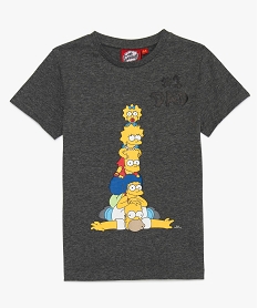 GEMO Tee-shirt garçon avec motif coloré famille Simpsons Gris