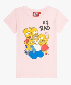 GEMO Tee-shirt fille imprimée - The Simpsons Rose