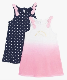 GEMO Robe bébé fille sans manches imprimée (lot de 2) rose standard