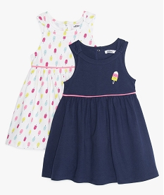 GEMO Robe bébé fille sans manches imprimée (lot de 2) Imprimé