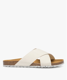 GEMO Sandales homme mules à larges brides croisées Beige