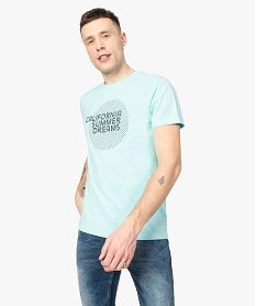 GEMO Tee-shirt homme à manches courtes motif XXL graphique Bleu