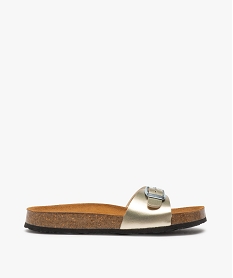 GEMO Mules fille à semelle liège et large bride à boucle dore