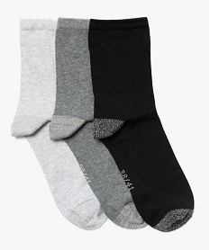 GEMO Chaussettes femme détails pailletés (lot de 3 paires) noir standard