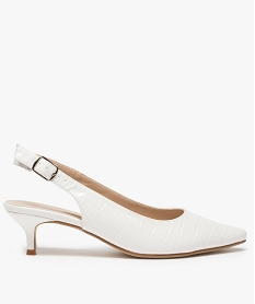 escarpins femme a petit talon et contrefort ouvert blanc escarpinsA784701_1