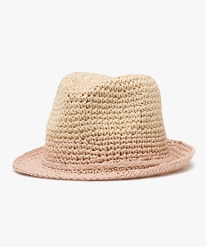 GEMO Chapeau fille forme fedora bicolore Beige