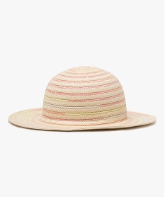 GEMO Chapeau fille tressé forme capeline multicolore Multicolore