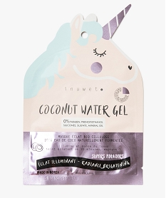 GEMO Masque visage femme à leau de coco fermentée - Inuwet éclat illuminant Violet