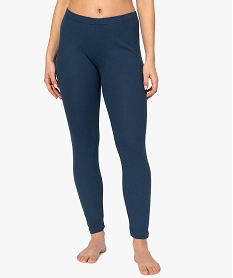 GEMO Bas de pyjama femme en maille souple côtelée noir standard