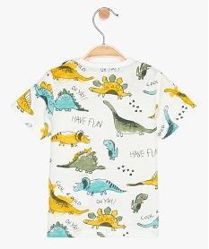 tee-shirt bebe garcon imprime dinosaures avec coton bio blancA788001_2