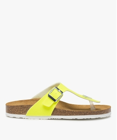 GEMO Sandales femme fluo à entre-doigt et semelle bicolore jaune vif