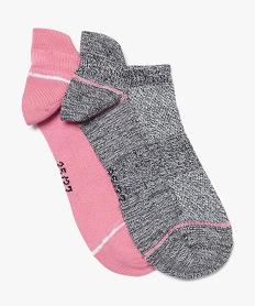 GEMO Chaussettes femme ultra-courtes pour le sport (lot de 2) Gris