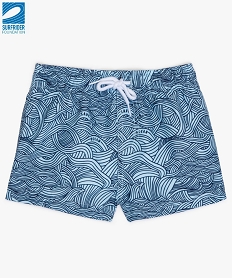 short de bain garcon motif vagues en polyester recycle - gemo x surfrider bleuA794001_1