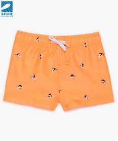 maillot de bain garcon imprime en polyester recycle - gemo x surfrider orange maillots de bainA794101_1