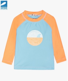 GEMO Tee-shirt anti-UV bébé garçon bicolore et imprimé en polyester recyclé - Gémo x Surfrider Orange