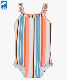 GEMO Maillot de bain bébé fille 1 pièce à rayures multicolores en polyester recyclé - Gémo x Surfrider Imprimé