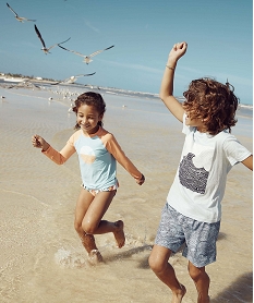 short de bain garcon motif vagues - gemo x surfrider bleu maillots de bainA794901_2