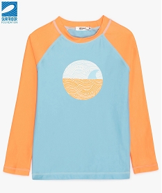 tee-shirt special plage a manches longues -  gemo x surfrider orangeA795101_1