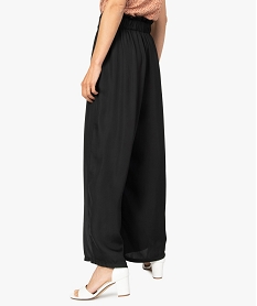 pantalon femme coupe large avec taille froncee elastiquee noirA795901_3