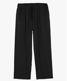pantalon femme coupe large avec taille froncee elastiquee noirA795901_4
