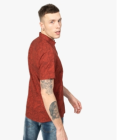 chemise homme imprimee all over a manches courtes rouge chemise manches courtesA799501_3
