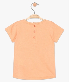 tee-shirt bebe fille imprime avec coton bio - gemo x surfrider orangeA800501_2