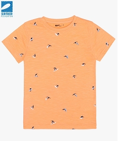 GEMO Tee-shirt garçon motifs surf en coton bio - Gémo x Surfrider Orange