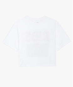 tee-shirt fille crop top imprime skate blancA802101_2