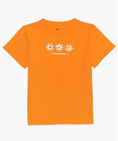 GEMO Tee-shirt fille à manches courtes imprimé Orange