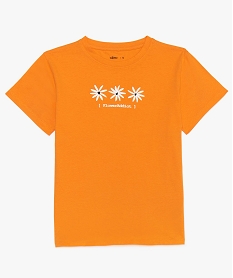 GEMO Tee-shirt fille à manches courtes imprimé orange standard