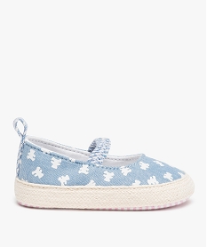 chaussons de naissance bebe fille toile - lulucastagnette bleuA803101_1