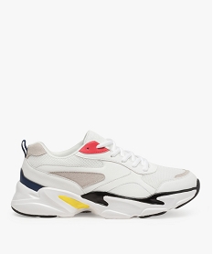 GEMO Baskets homme multi-matières façon  dad shoes blanc chine