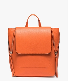 sac a dos femme avec details zippes orange sacs a dos et sacs de voyageA803901_1