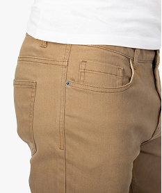 pantalon homme 5 poches straight en toile extensible brun pantalons de costumeA804301_2