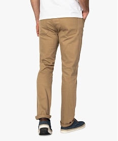 pantalon homme 5 poches straight en toile extensible brunA804301_3