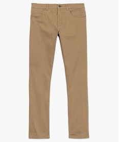 pantalon homme 5 poches straight en toile extensible brun pantalons de costumeA804301_4