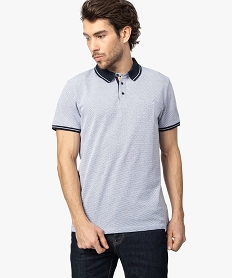 GEMO Polo homme en maille texturée Bleu