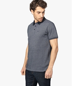 GEMO Polo homme en maille texturée Blanc